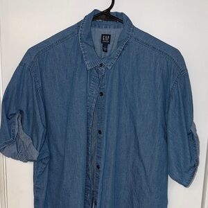 GAP Women's Blue Denim Blouse